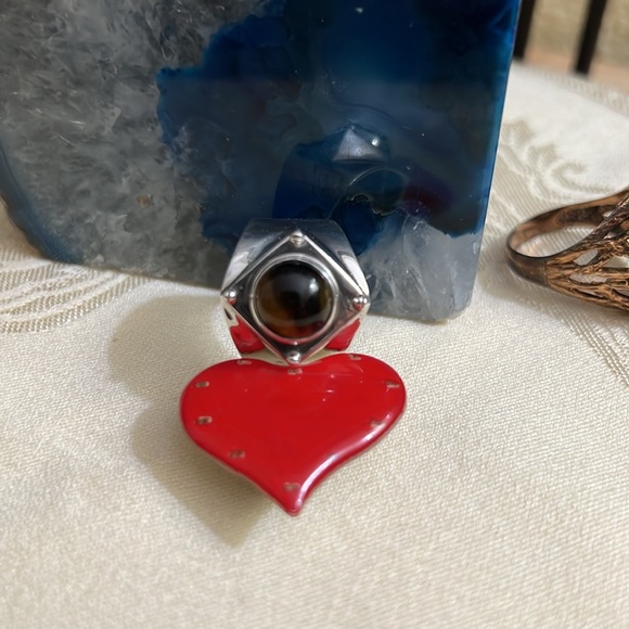 Vintage Signed SURTI Sterling Silver tiger eye ring.Sz:9.5;10.2g - Picture 2 of 4